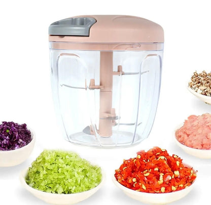 Manual Food Chopper 900ML Mini Turbo Vegetable & Meat Chopper