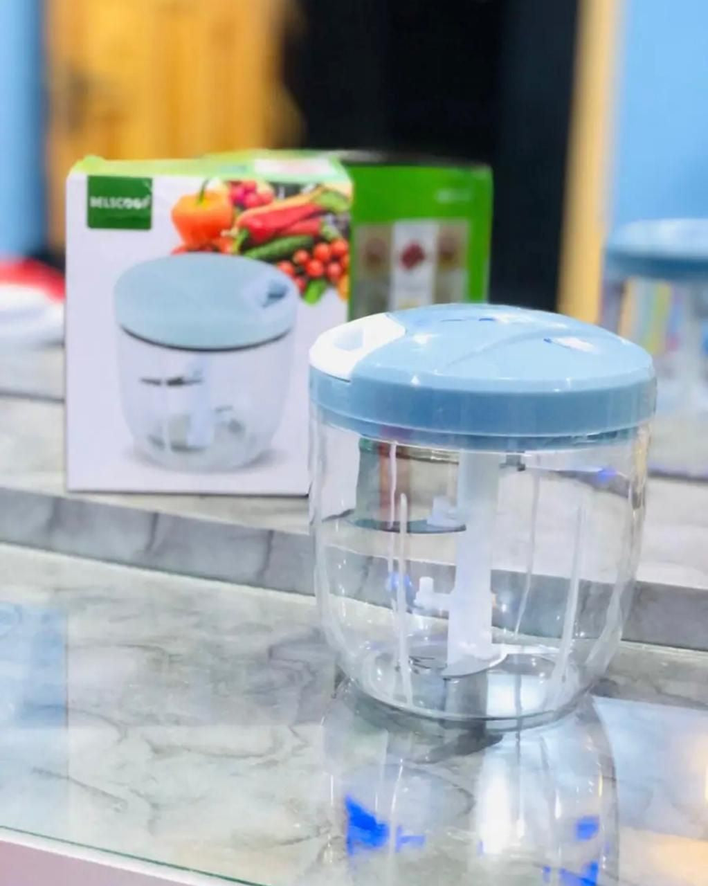 Manual Food Chopper 900ML Mini Turbo Vegetable & Meat Chopper