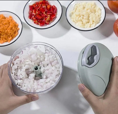 Manual Food Chopper 900ML Mini Turbo Vegetable & Meat Chopper