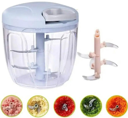 Manual Food Chopper 900ML Mini Turbo Vegetable & Meat Chopper