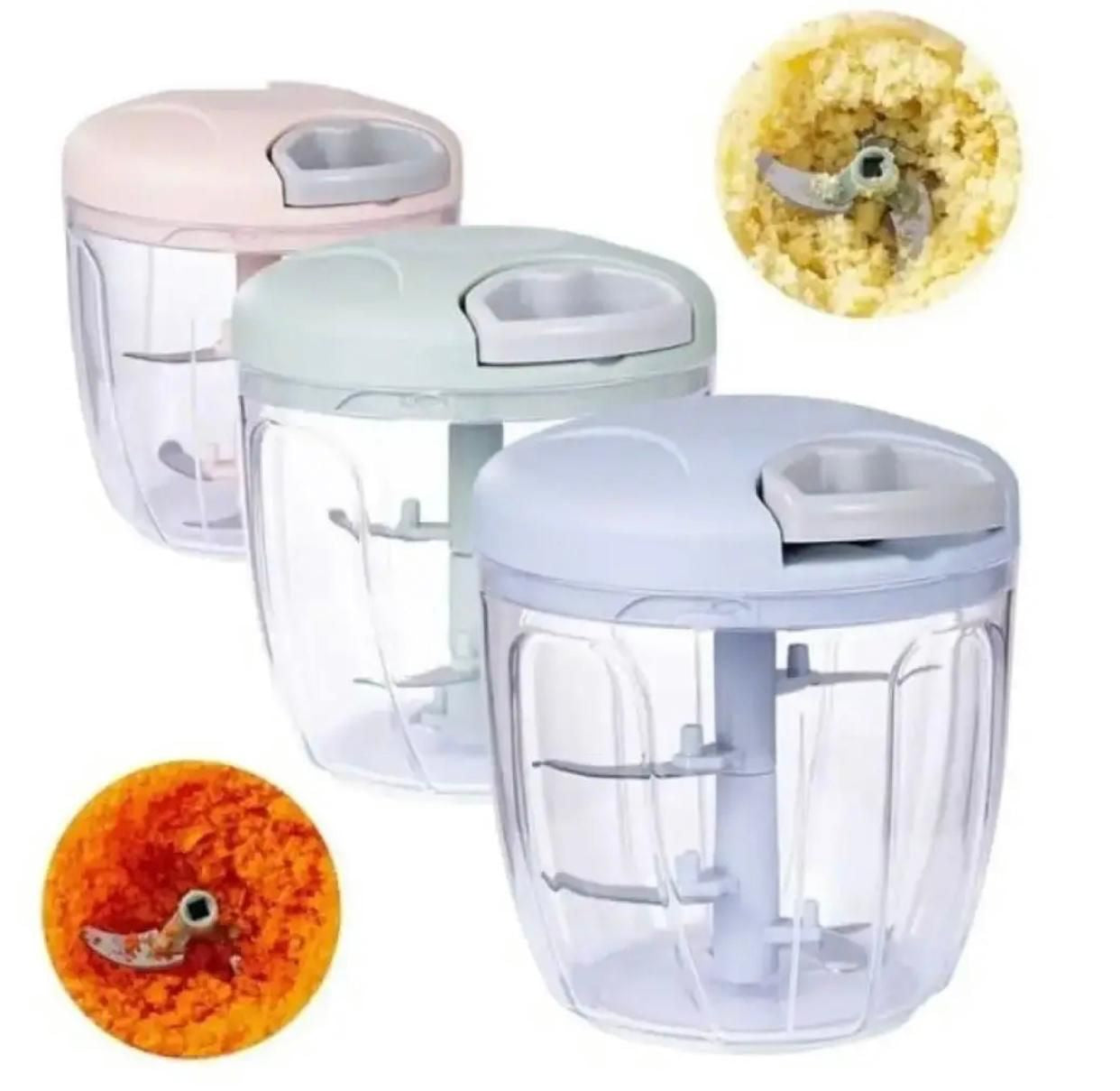 Manual Food Chopper 900ML Mini Turbo Vegetable & Meat Chopper