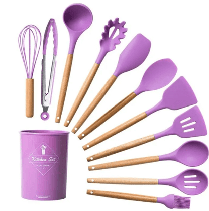 Silicone Non Stick Cooking Spoon Set 12pc