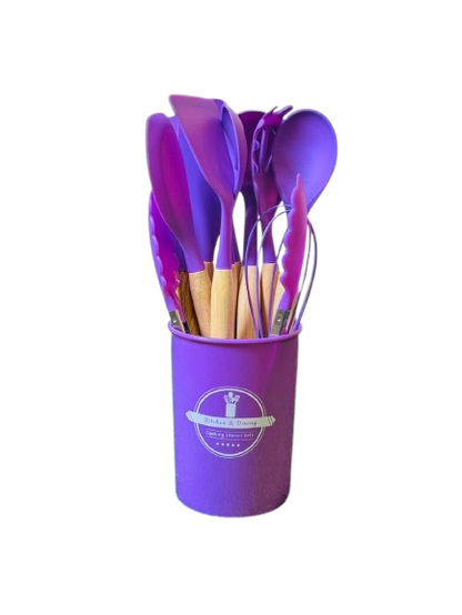 Silicone Non Stick Cooking Spoon Set 12pc
