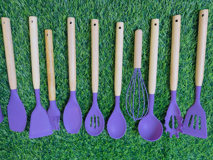 Silicone Non Stick Cooking Spoon Set 12pc