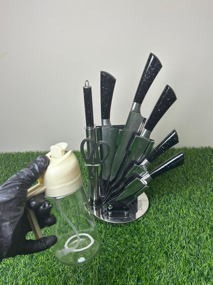 Premium Knife Set with FREE Oil Bottle