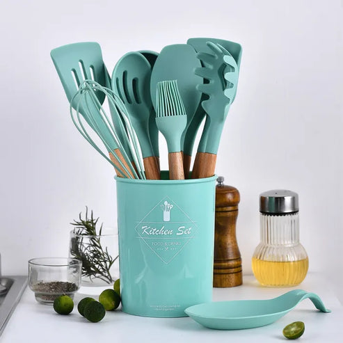 Silicone Non Stick Cooking Spoon Set 12pc