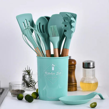 Silicone Non Stick Cooking Spoon Set 12pc