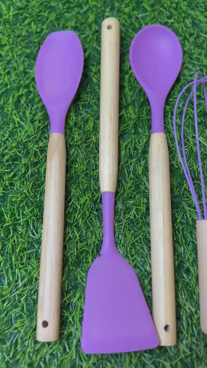 Silicone Non Stick Cooking Spoon Set 12pc